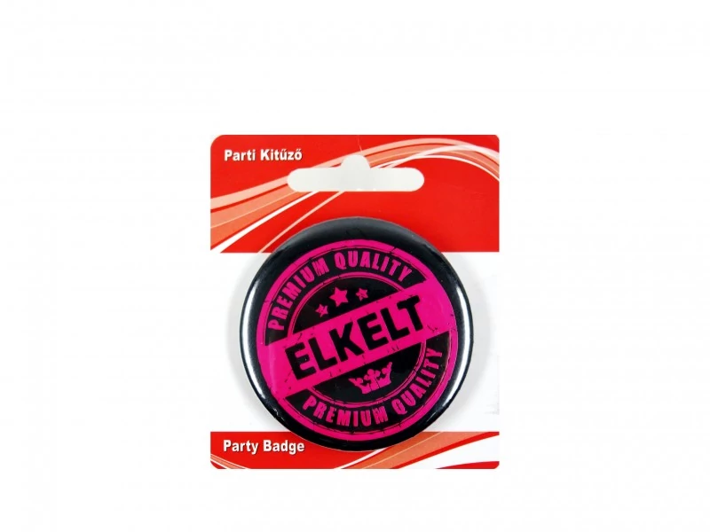 Party kitűző Elkelt fekete/rózsaszín 6cm