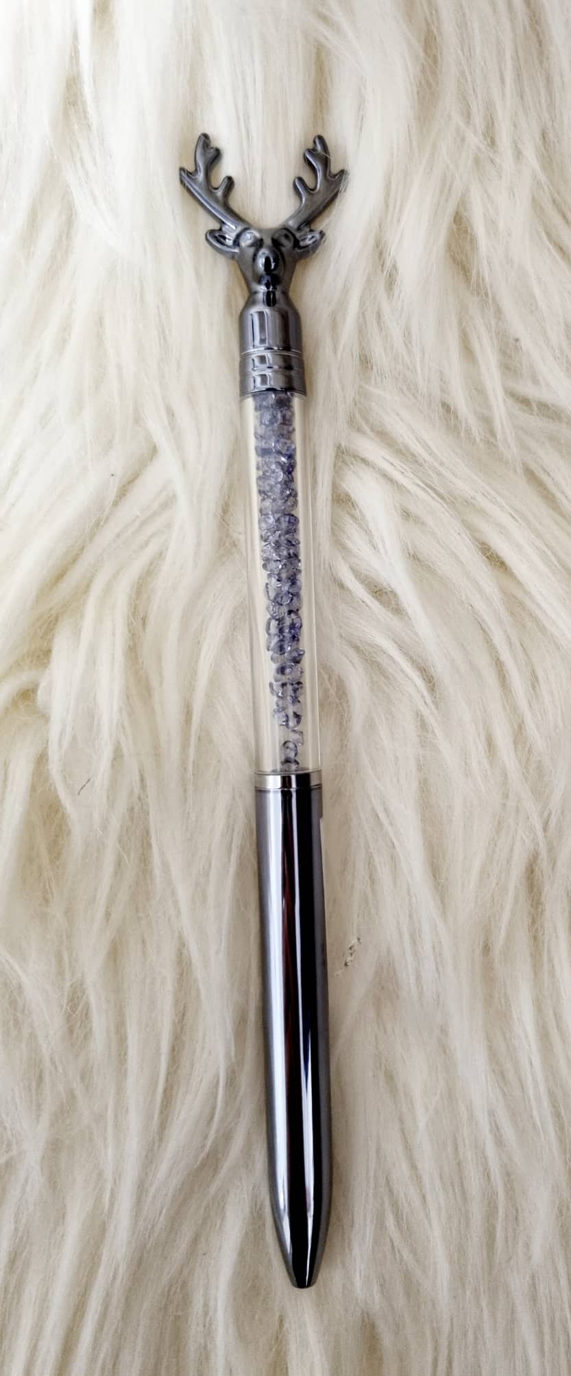 Elegáns szürke szarvasos toll ,17 cm