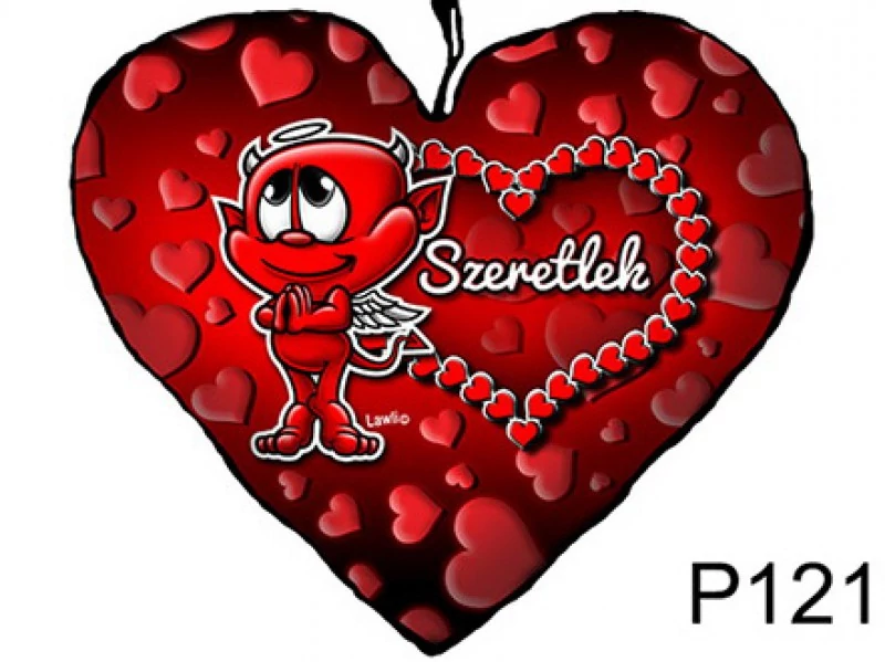 Szeretlek piros szív alakú párna 25cm