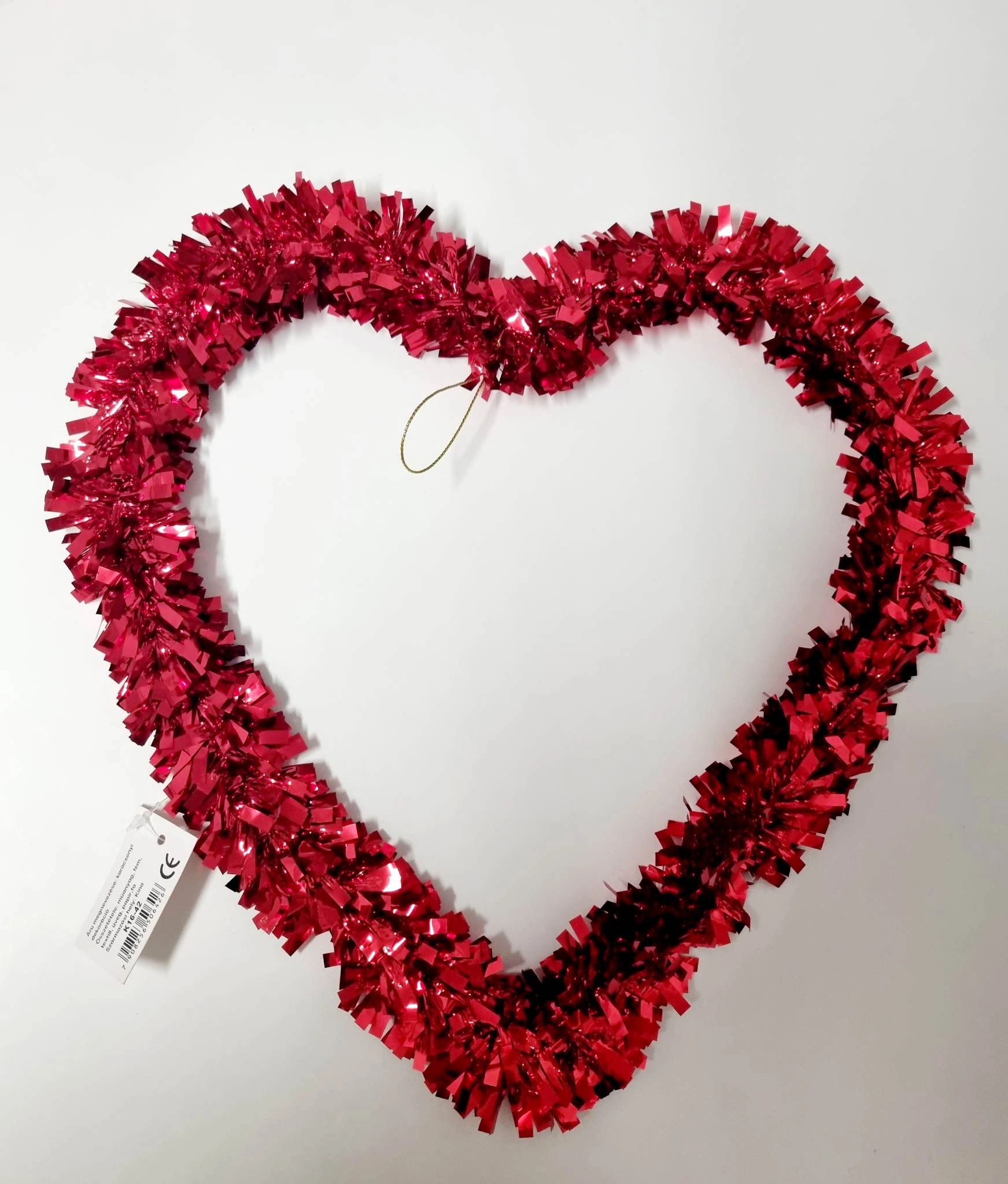 Piros szív dekoráció 27 x 33 cm