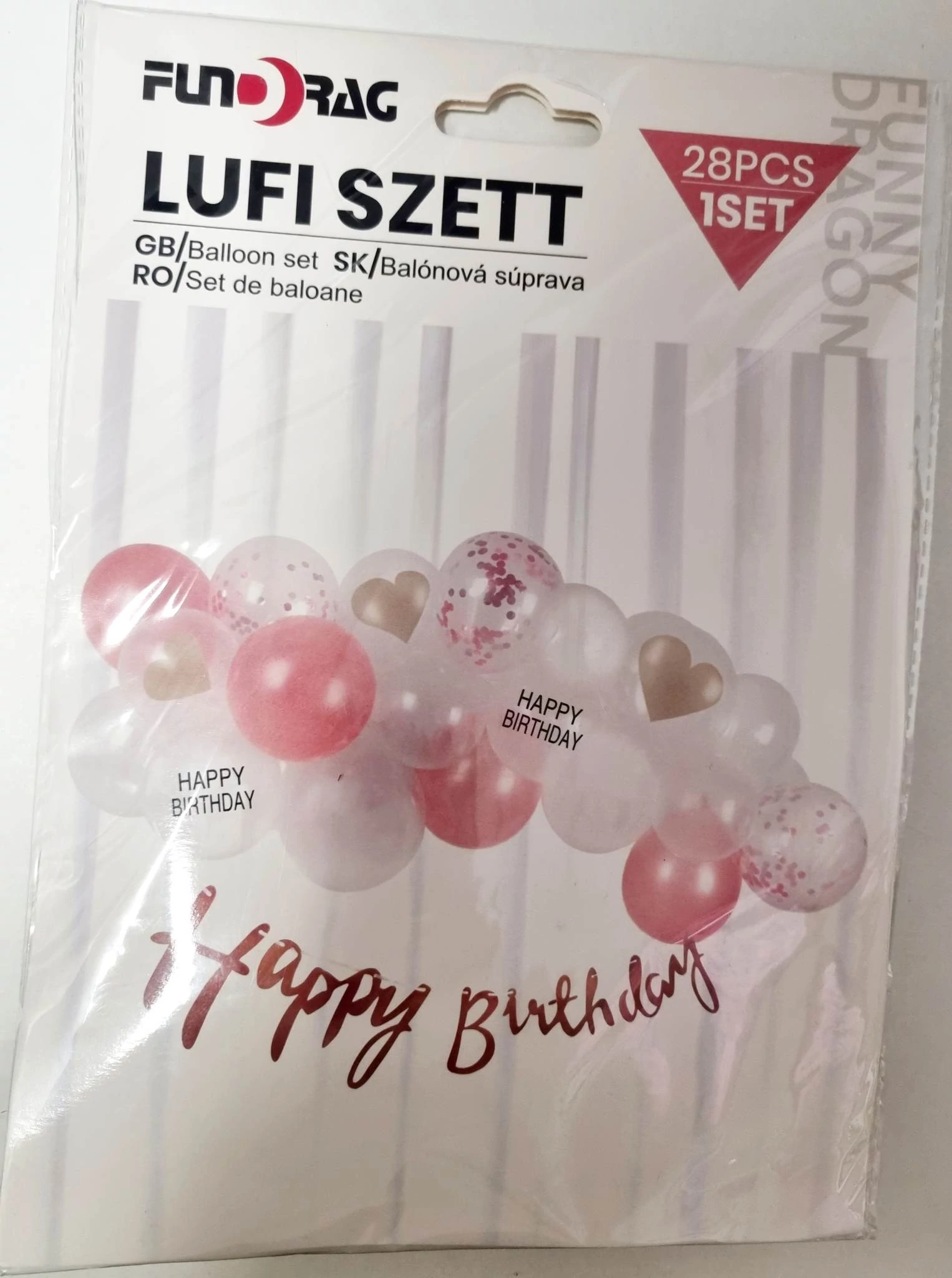 Pasztell lufiszett, 28-db 