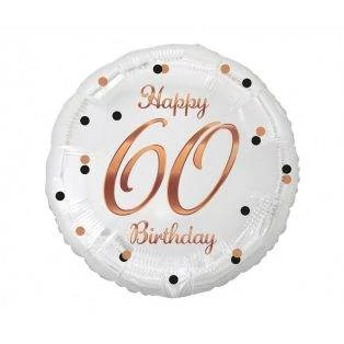 Happy birthday 60 feliratos fólia lufi  pöttyös  36 cm 