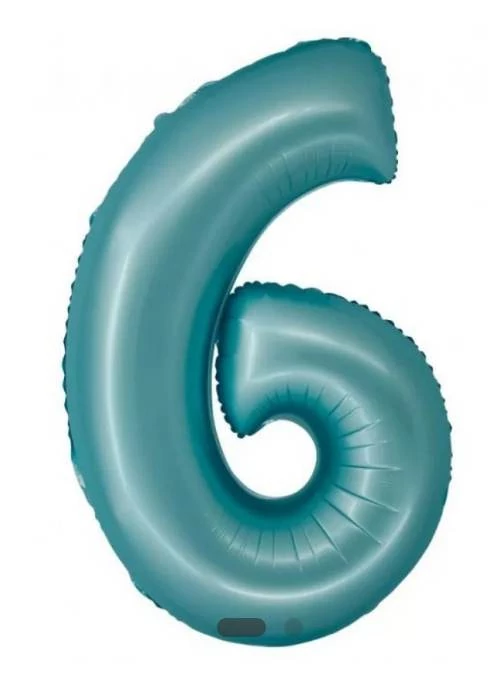 6 os szám fólia lufi ,matt light blue 76 cm 