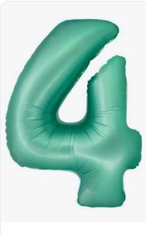 4 es szám fólia lufi matt menta 76 cm 