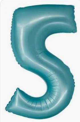 5 ös szám fólia lufi ,matt light blue 76 cm 