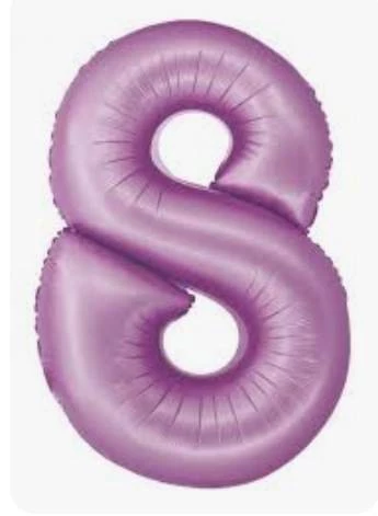 8 as szám fólia lufi matt levander 76 cm 