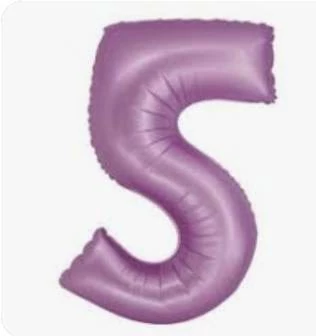 5 -ös szám  fólia lufi matt levander 76 cm 
