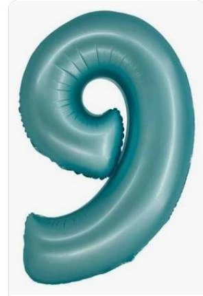9 -es szám fólia lufi matt light blue 76 cm 