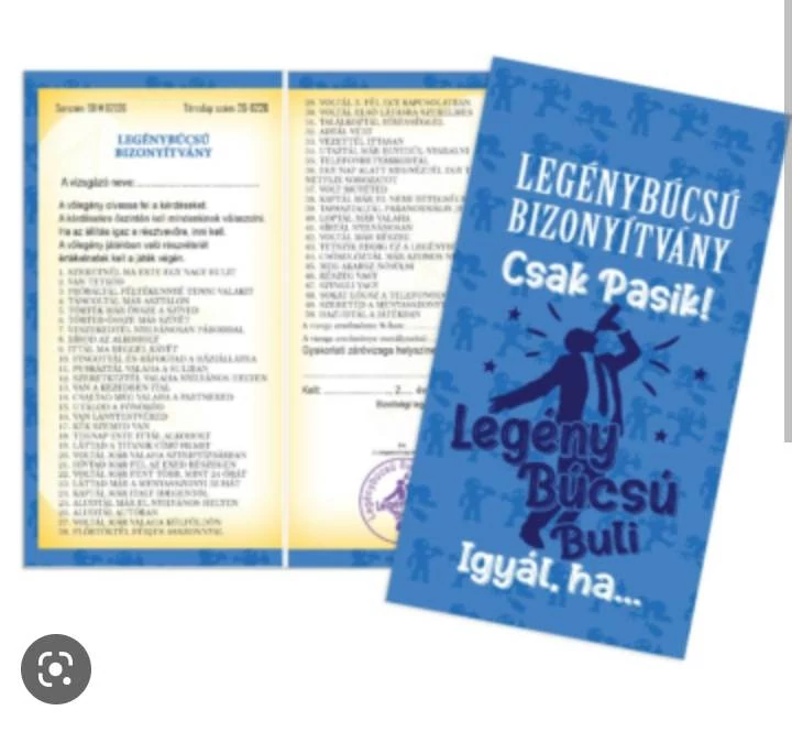 Vicces legénybúcsú bizonyítvány csak pasiknak