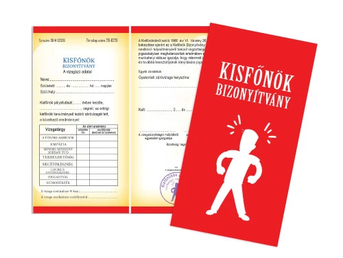 Vicces  kisfőnök bizonyítvány 