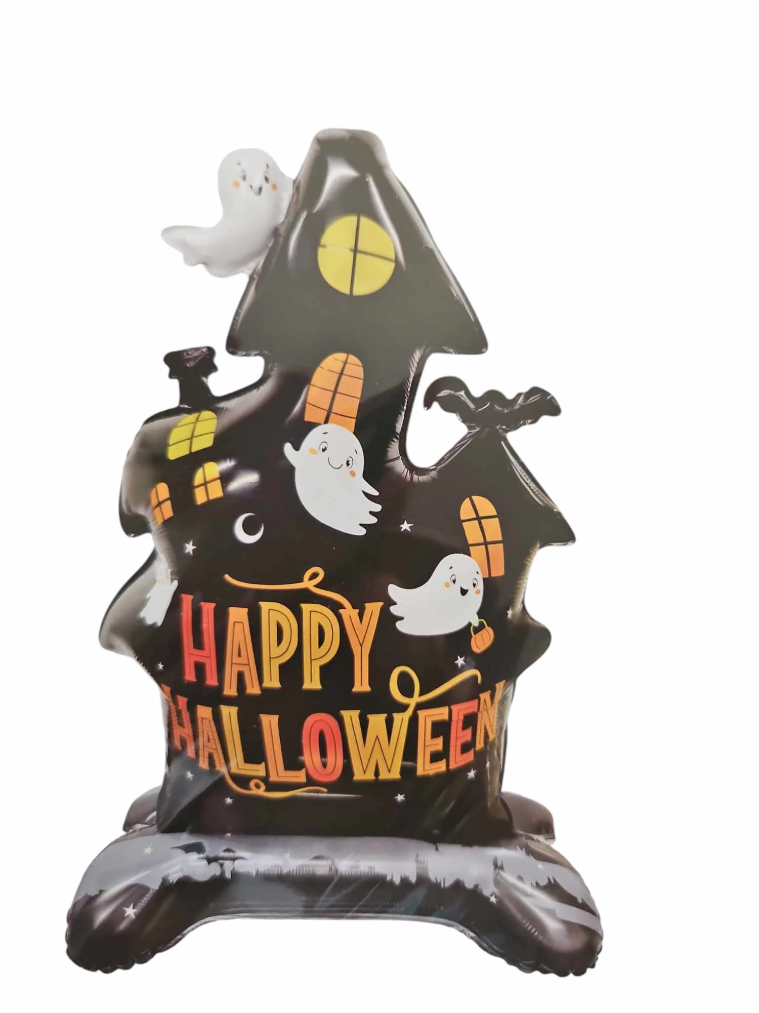 Halloween kastély fólia lufi, szellemekkel