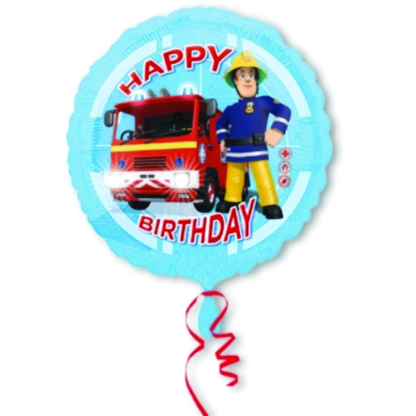 Sam a tűzoltó autó Happy Birthday fólia lufi, 45cm