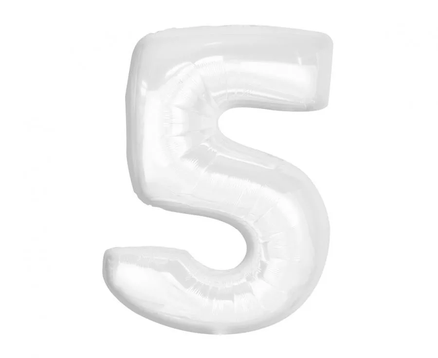 5-ös fehér fólia lufi 86 cm