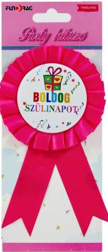 Boldog Szülinapot kitűző 15 cm