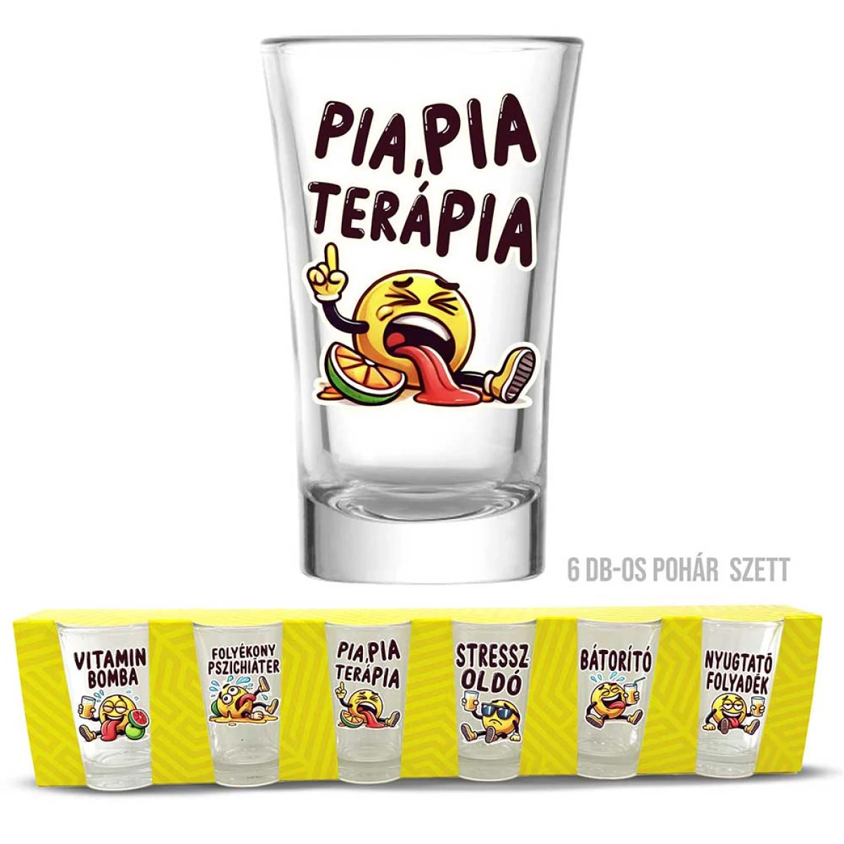 Pálinkás Pohár Szett 6 db-os - Pia TeráPIA 