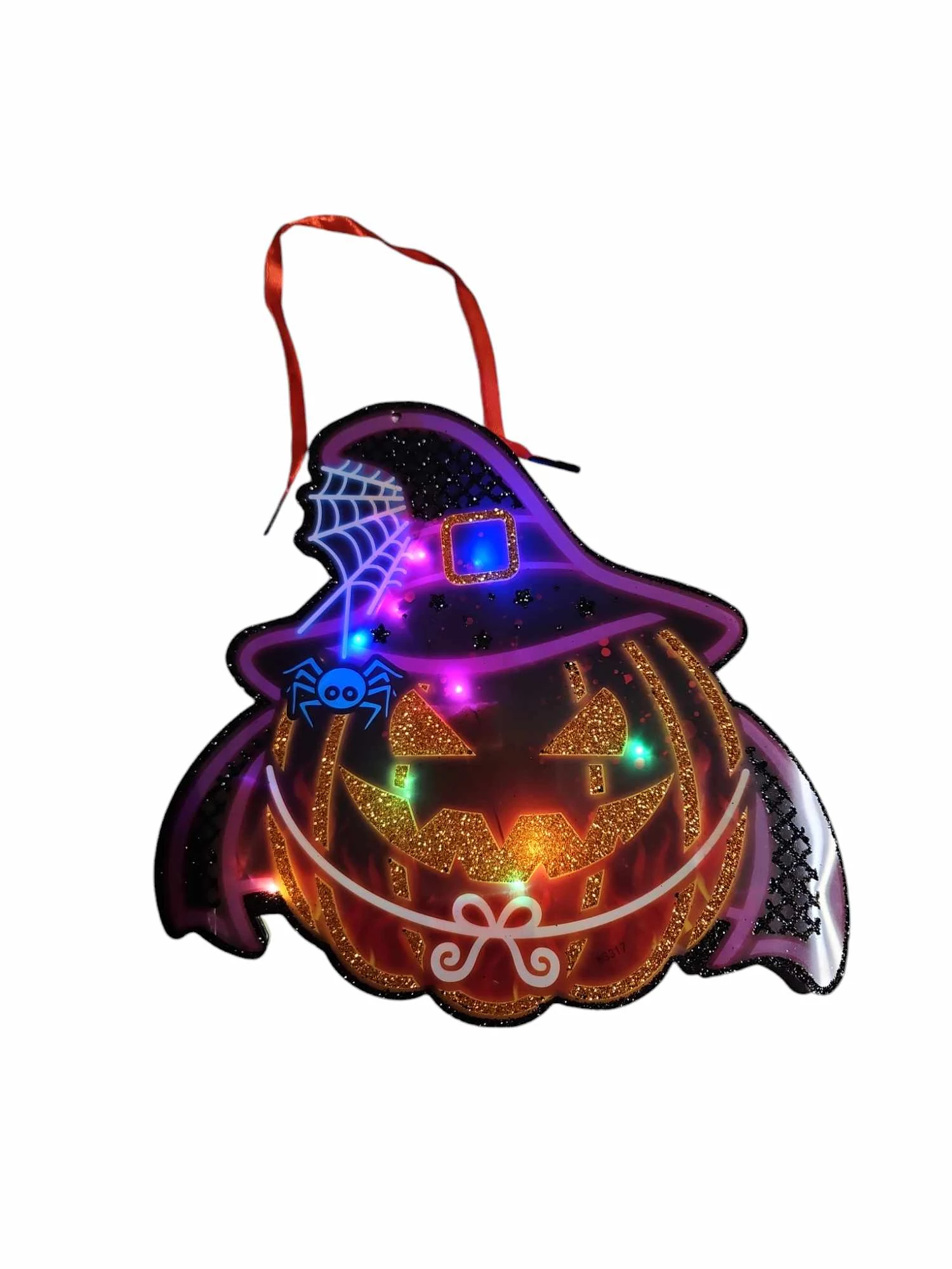 Ledes vílágítós halloween tökös ajtó,-ablak dísz