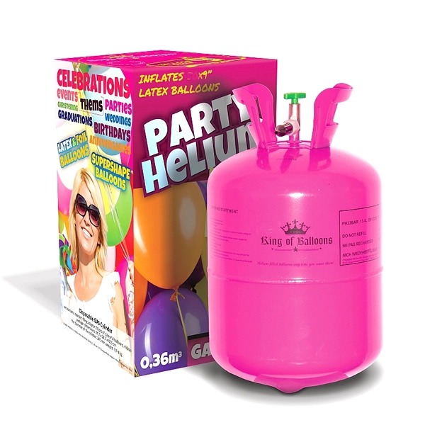 Hélium palack + ajándék 15 db vegyes színű latex lufi 