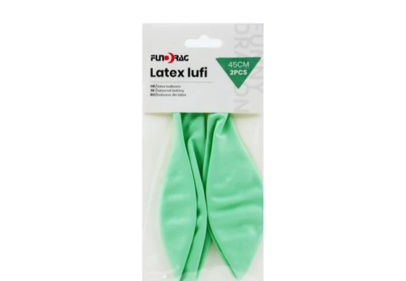  Pasztell, macaron zöld színű latex lufi, 2 db-s - 45 cm